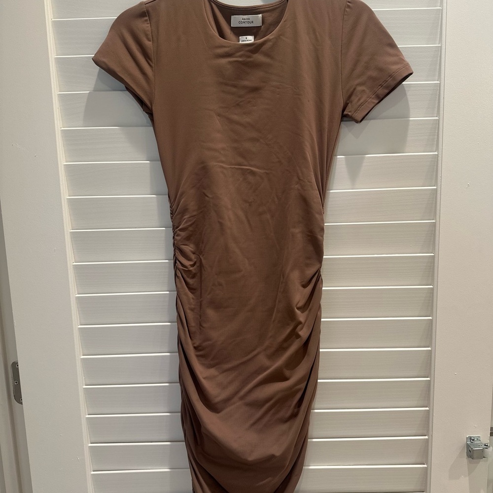Babaton Lavender/Tan Ruched Dress short